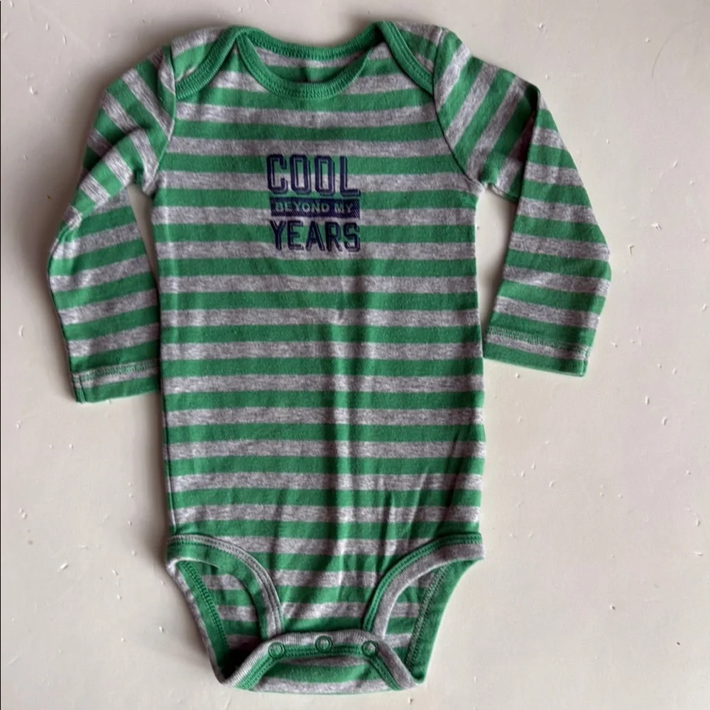 Carter’s Striped Kids One Piece Set - Green and Red Boys 6 Months